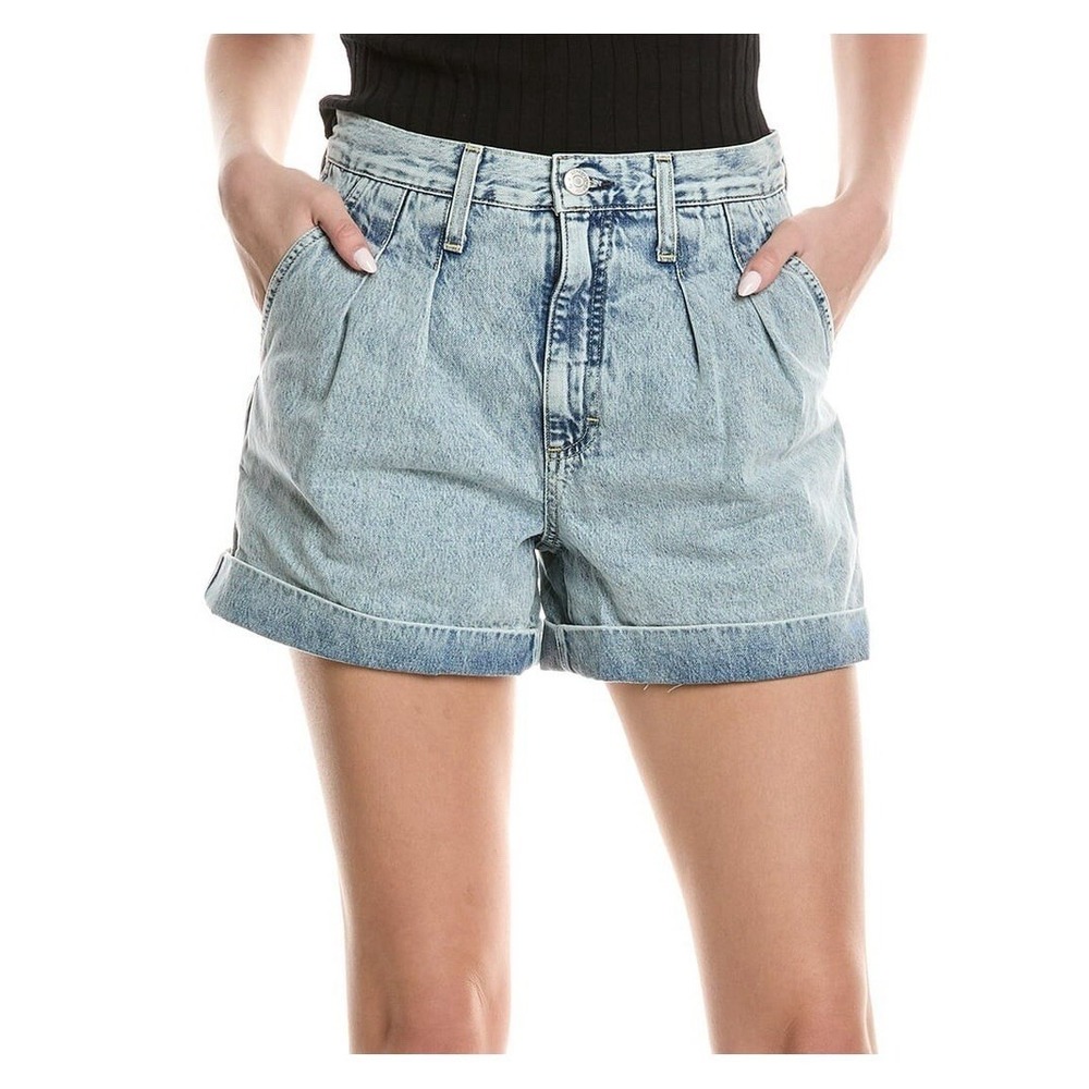 NWT AMO Marcella Pleated Denim Shorts Sz 29 (Meas 30) Hi Rise Wide Leg MSRP $246